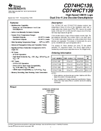 Datasheet CD74HC139E manufacturer TI